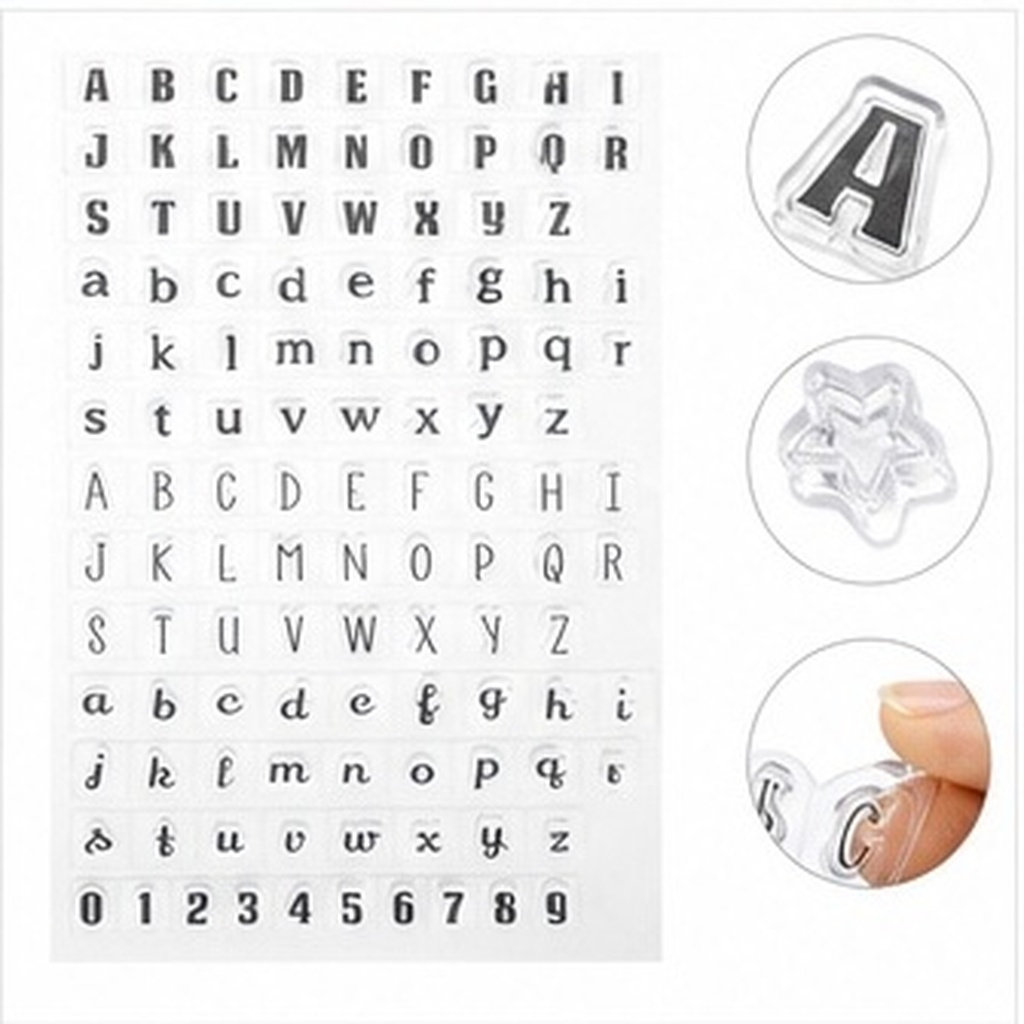Clear Silicone Stamps For Card Making - ชุดตราประทับซิลิโคนใส 4 ชิ้น ชุดตราประทับตัวอักษรโปร่งใส สำหรับงานฝีมือ การทำการ์ด
