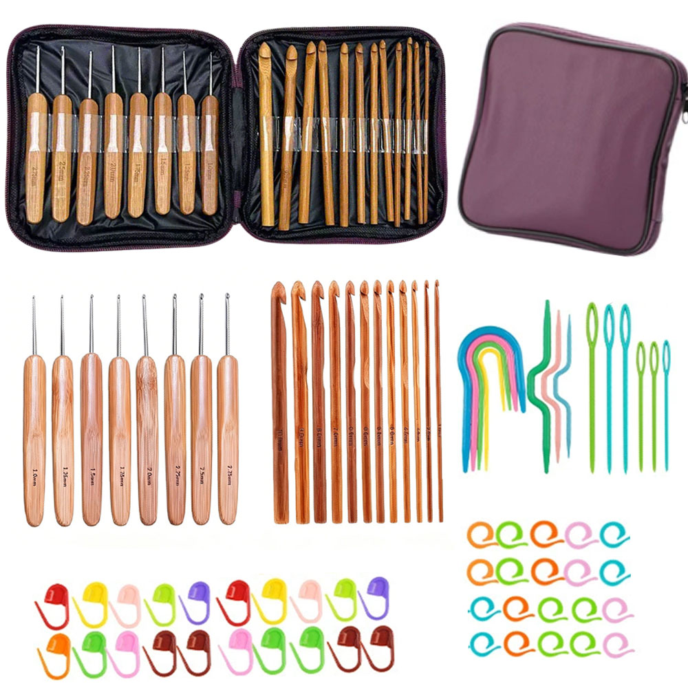 ชุดเข็มโครเชต์ไม้ไผ่ 74 ชิ้น พ - Sewing บทวิจารณ์และราคา