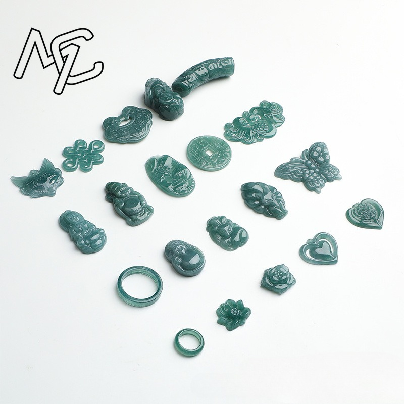 2 ชิ้น หยกน้ำสีน้ำเงินธรรมชาติ - Beading บทวิจารณ์และราคา