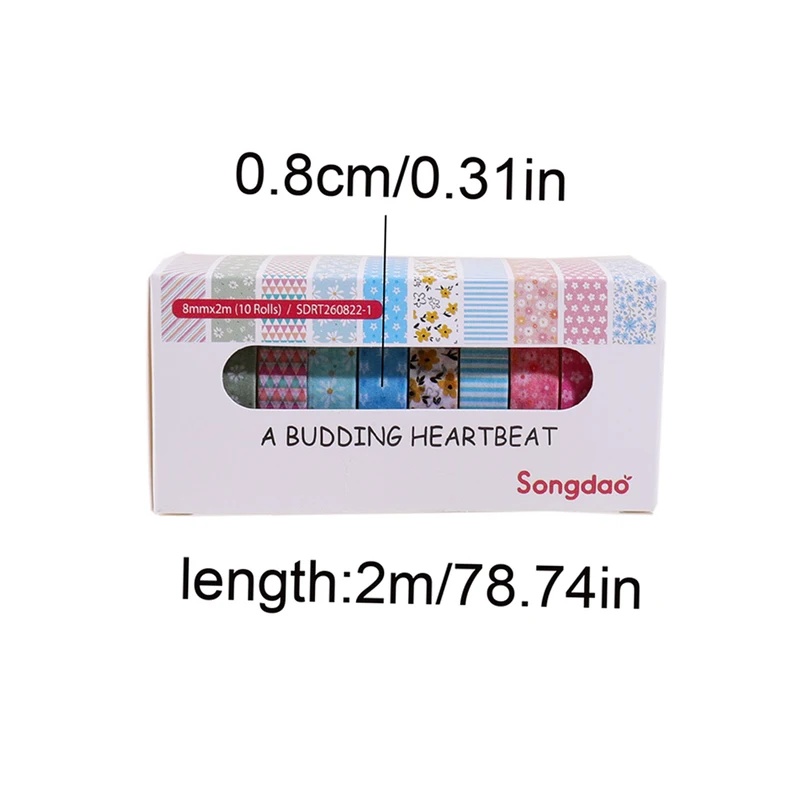 เทปวาชิลายดอกไม้สีพาสเทล 10 ม้ - Scrapbooking บทวิจารณ์และราคา