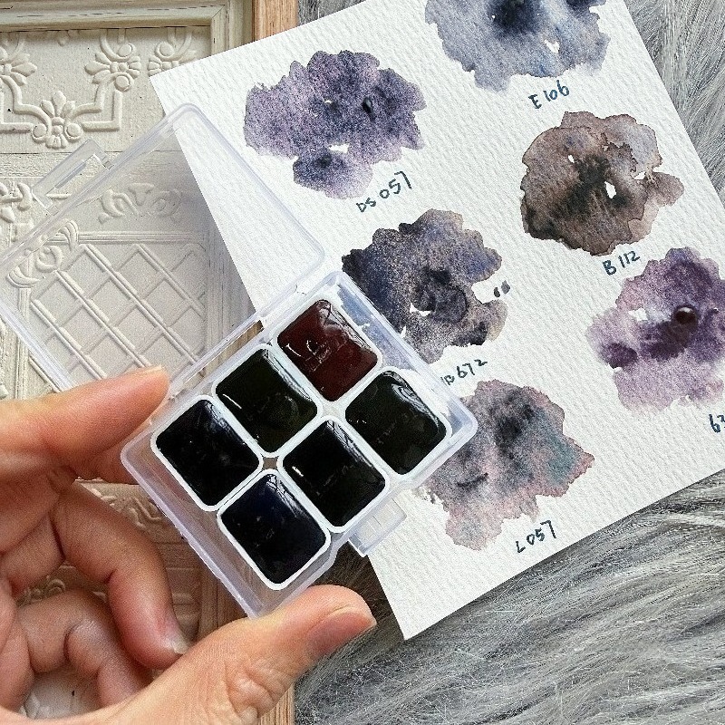 สี 6 สี 1 มล. คอลเลคชั่นไวท์ไน - Watercolor Paint Set Solid Pigment บทวิจารณ์และราคา